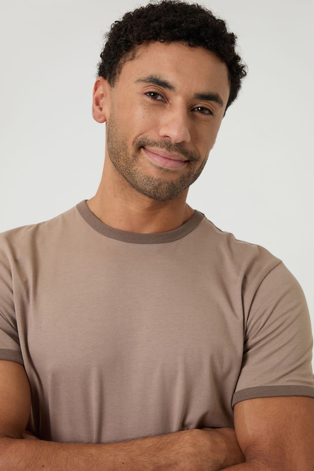 Threadbare Threadbare Men's Contrast Binding Short Lounge Set in Stone - 4