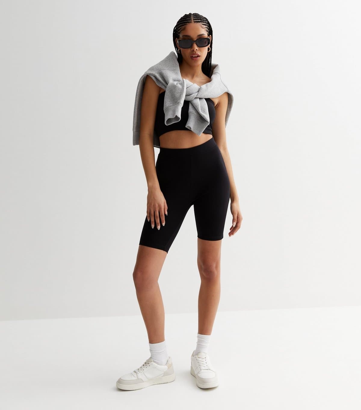 New Look Women's Black Bandeau and Cycling Shorts Set New Look