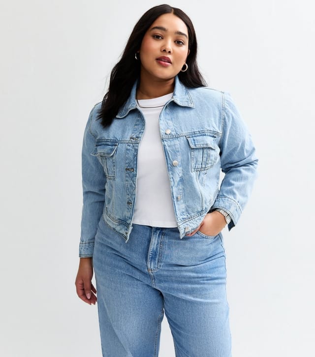 Urban Bliss Women's Curve Blue Long Sleeve Denim Jacket Urban Bliss New Look - 2