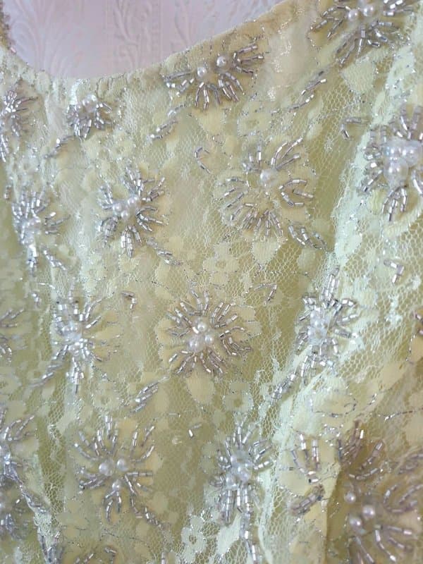 Topshop Topshop Yellow floral lace mini dress embellished with beads