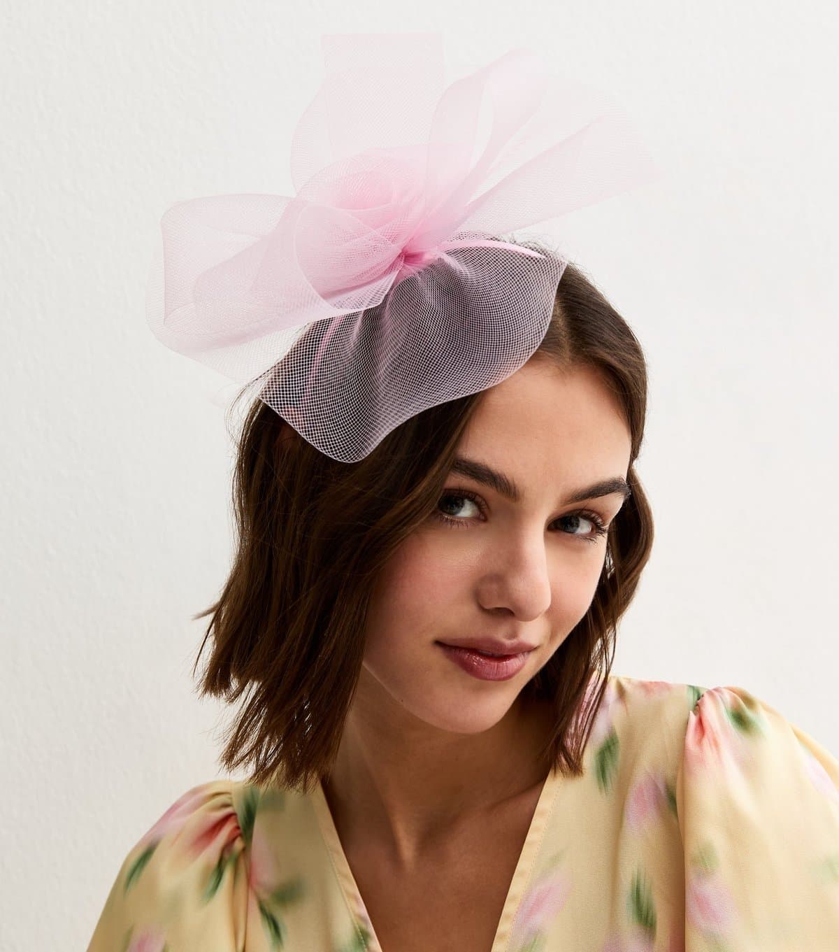 New Look Pink Mesh Flower Fascinator New Look
