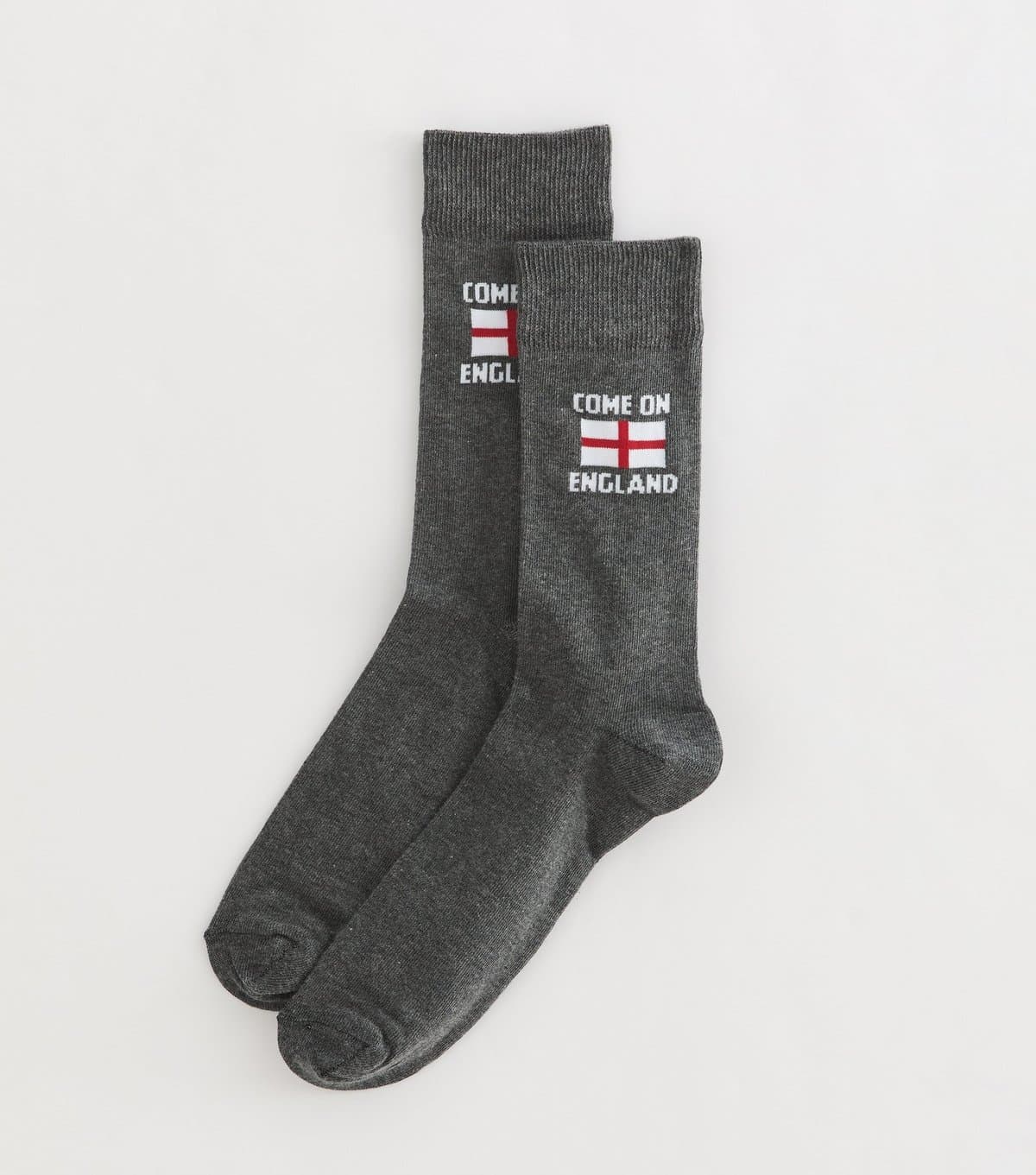 New Look Men's Grey Come On England Football Ankle Socks New Look