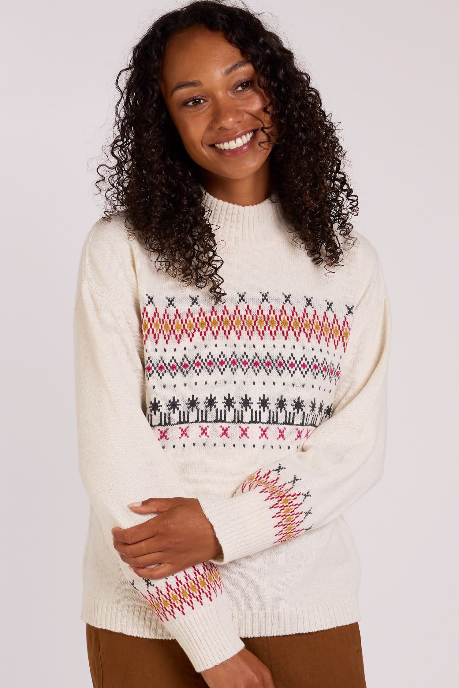 Nomads Clothing Nomads Clothing Women's Womens Fairisle Lightweight Jumper in Ivory