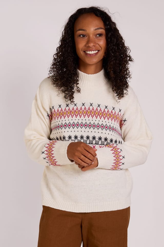Nomads Clothing Nomads Clothing Women's Womens Fairisle Lightweight Jumper in Ivory - 2