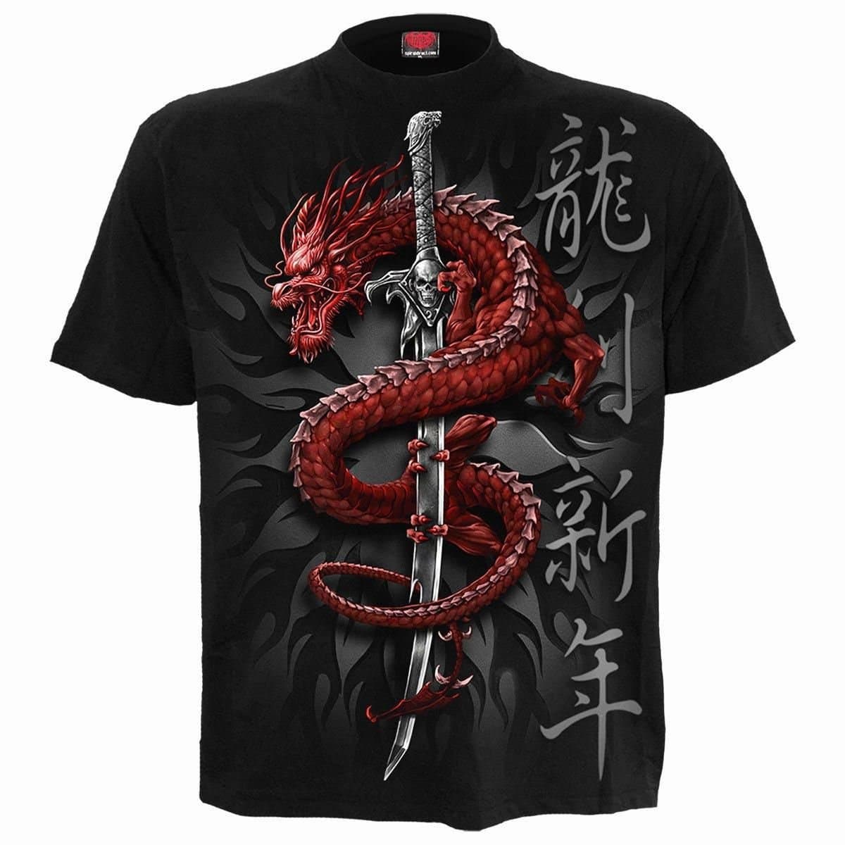 Spiral Spiral Men's ORIENTAL DRAGON - T-Shirt Black