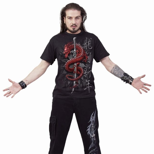 Spiral Spiral Men's ORIENTAL DRAGON - T-Shirt Black - 3