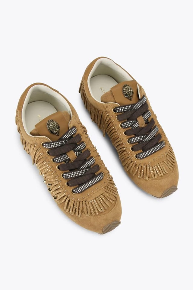 Kurt Geiger London Kurt Geiger London Women's 'Islington Fringe Sneaker' Suede Trainers in Tan - 2