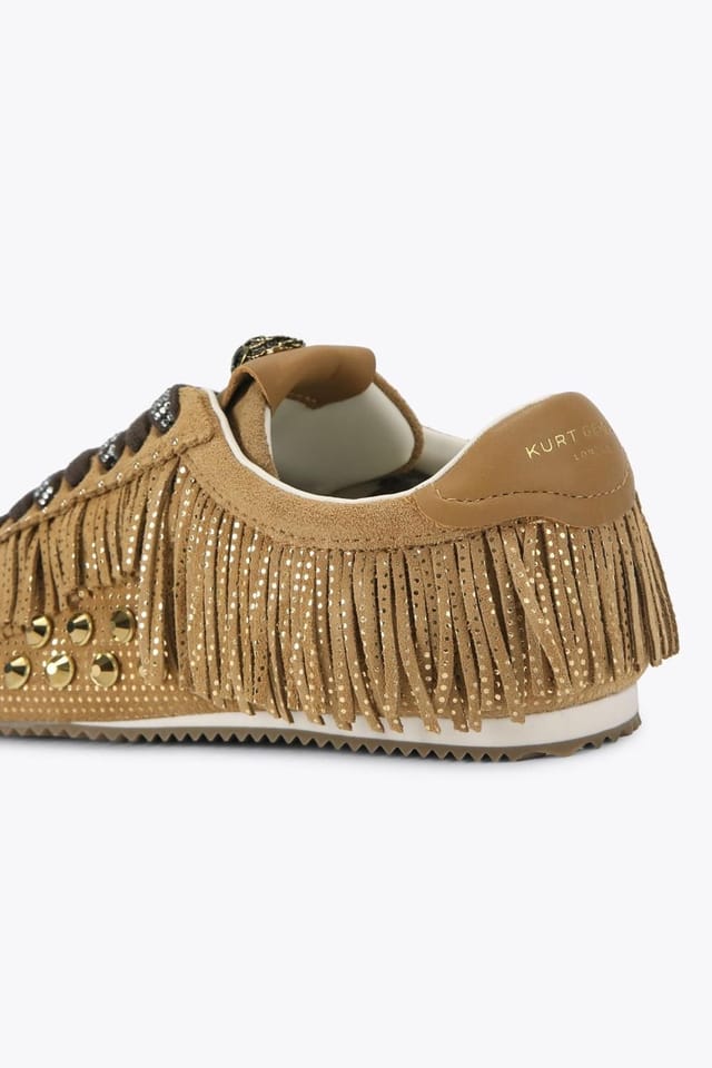 Kurt Geiger London Kurt Geiger London Women's 'Islington Fringe Sneaker' Suede Trainers in Tan - 3