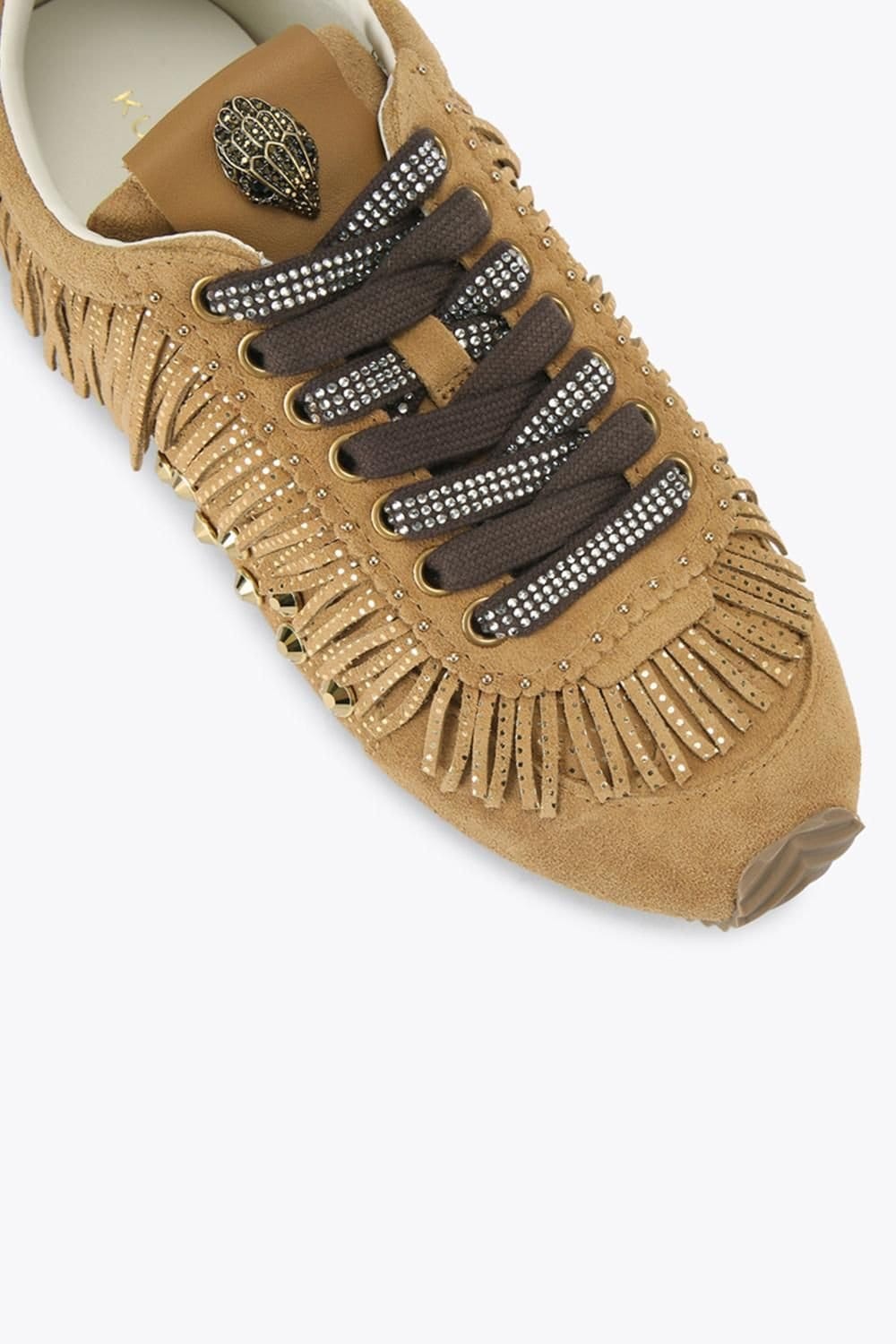 Kurt Geiger London Kurt Geiger London Women's 'Islington Fringe Sneaker' Suede Trainers in Tan - 4
