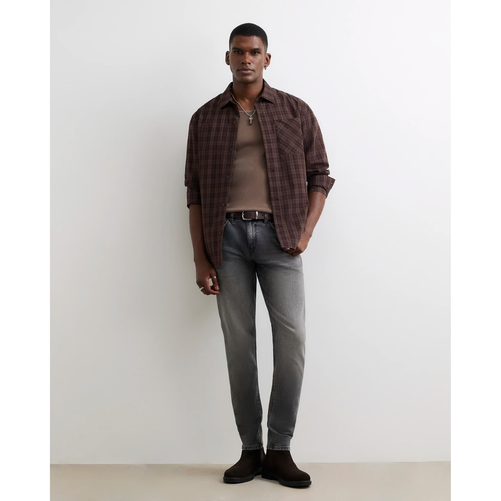 River Island Mens River Island Grey Skinny Fit Jeans