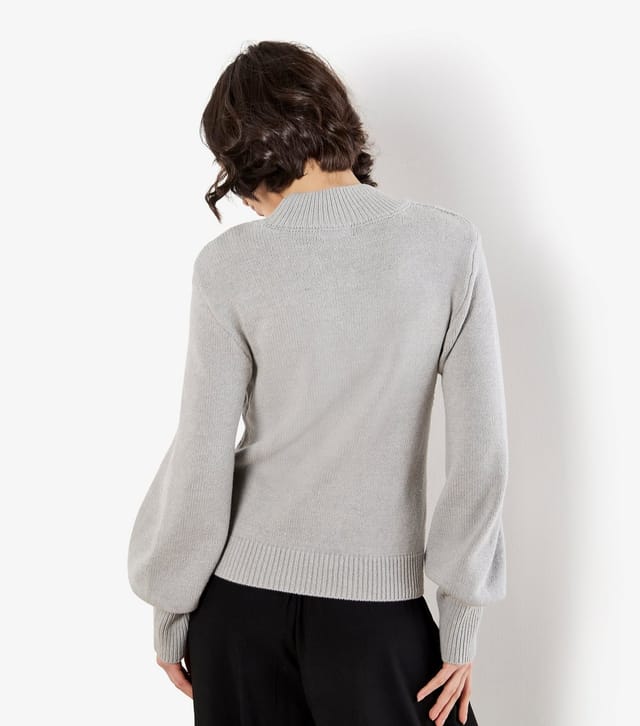 Apricot Women's Grey Textured Knit High Neck Jumper Apricot New Look - 3