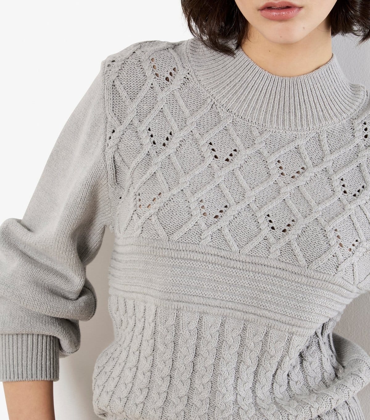 Apricot Women's Grey Textured Knit High Neck Jumper Apricot New Look - 4