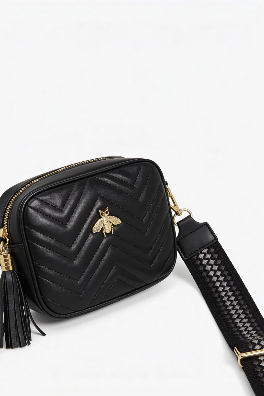 SVNX SVNX Women's Bee Embellished Camera Bag in Black - 3