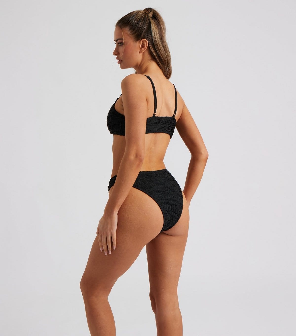 Urban Bliss Women's Black Shirred Bikini Bottoms Urban Bliss New Look - 4