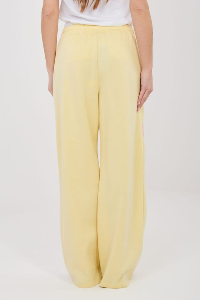 Love Lace Love Lace Women's High Waist Sweatpants With Diagonal Stripe in Yellow - 3