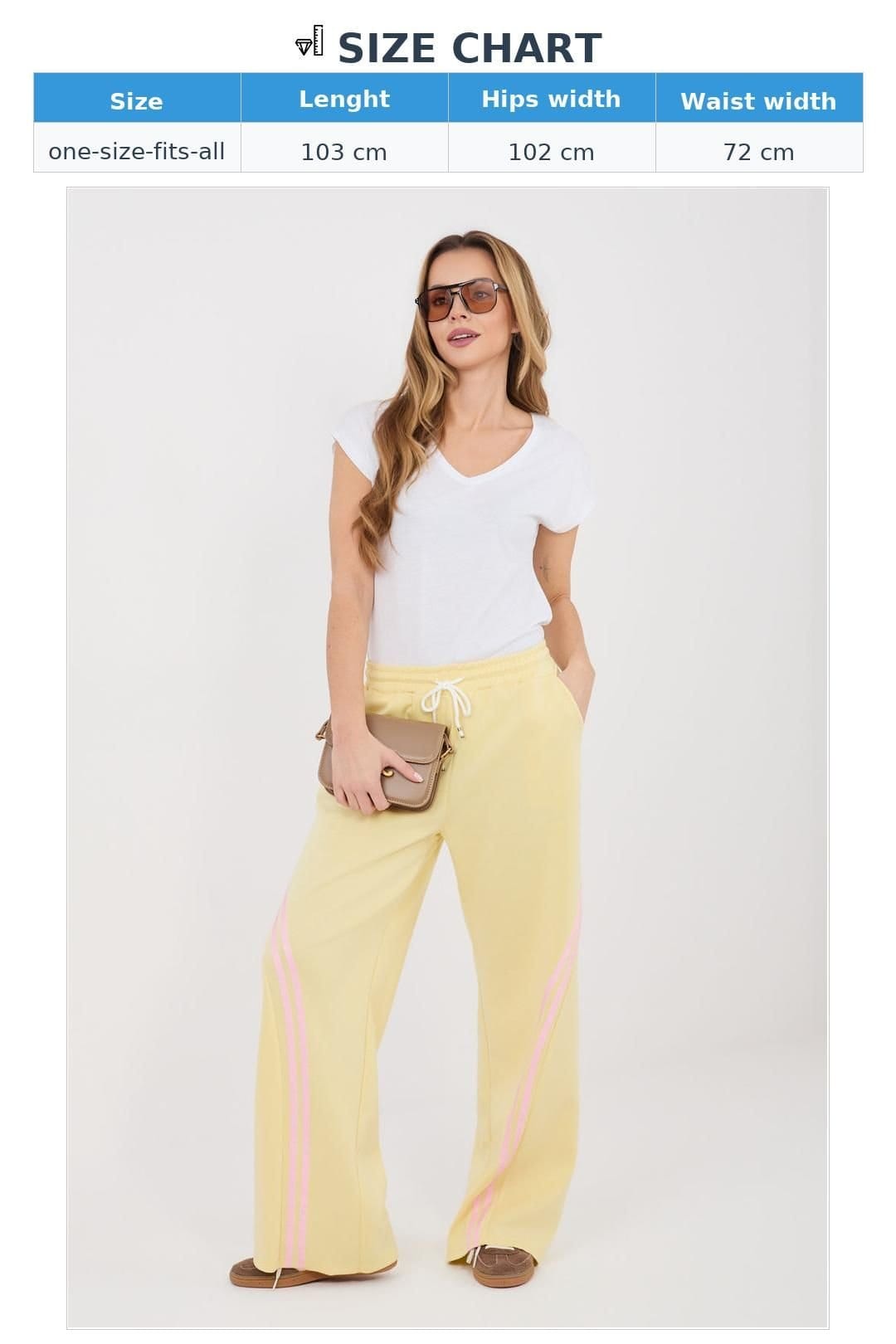 Love Lace Love Lace Women's High Waist Sweatpants With Diagonal Stripe in Yellow - 4