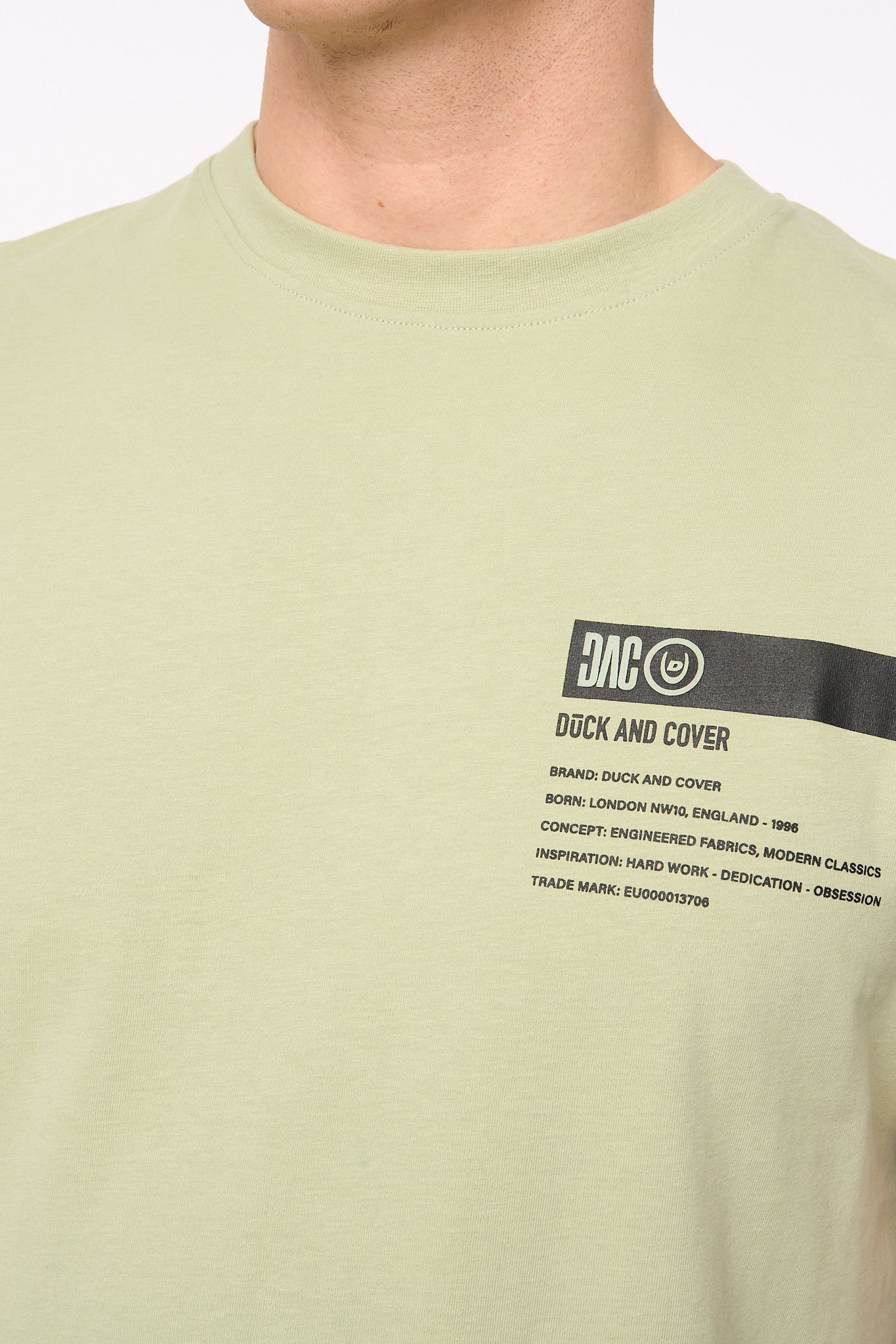 Duck and Cover Duck and Cover Men's Tatick Premium T-Shirt with Raised Chest Graphic in Light Green - 4