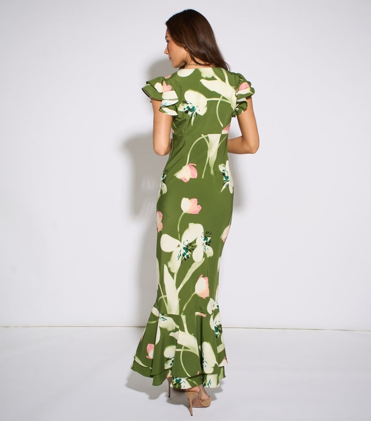 Gini London Women's Green Floral Print Maxi Dress Gini London New Look - 4