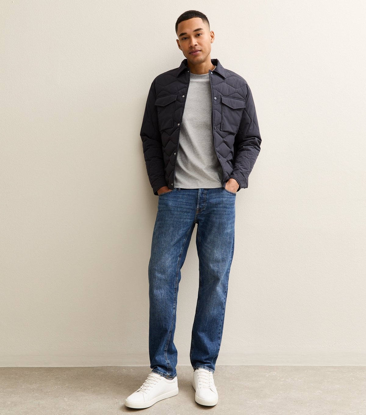 New Look Men's Grey Marl Regular Crew Neck Jersey T-Shirt New Look - 3