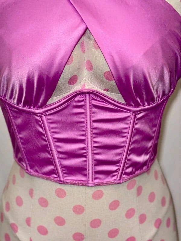 ASOS DESIGN Lilac Satin Corset Top