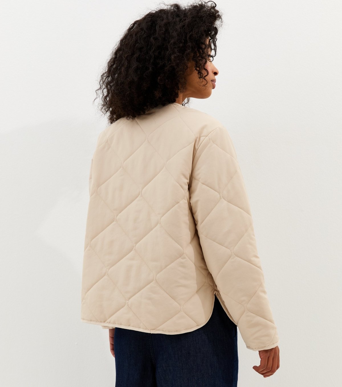 New Look Women's Stone Soft Touch Quilted Jacket New Look - 4