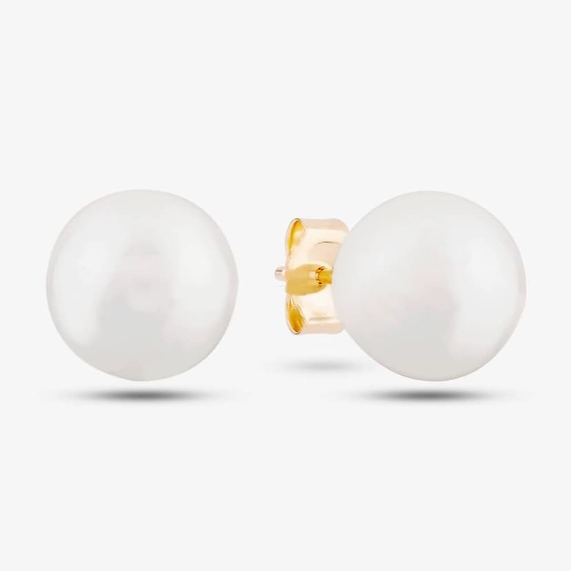 T.H.Baker T.H.Baker Women's 9ct Yellow Gold Freshwater Pearl Stud Earrings EOZ108RF - 1
