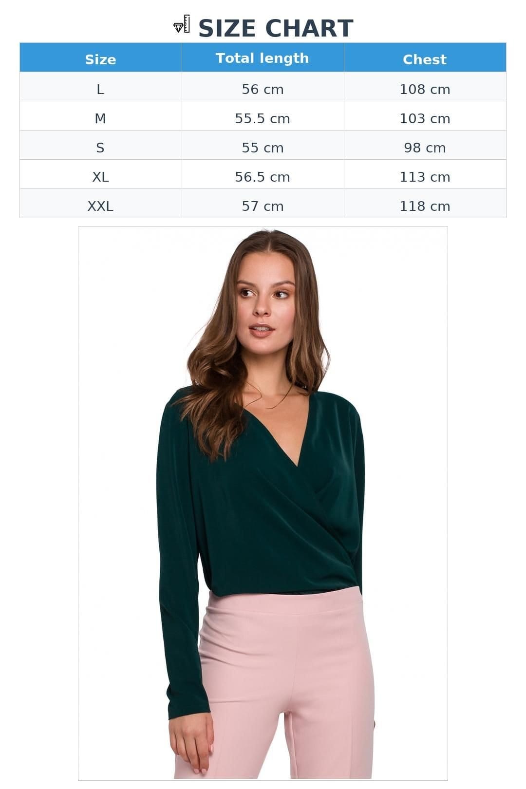 Love Lace Love Lace Women's Stylish Envelope Cut Light Fabric Blouse in Green - 4