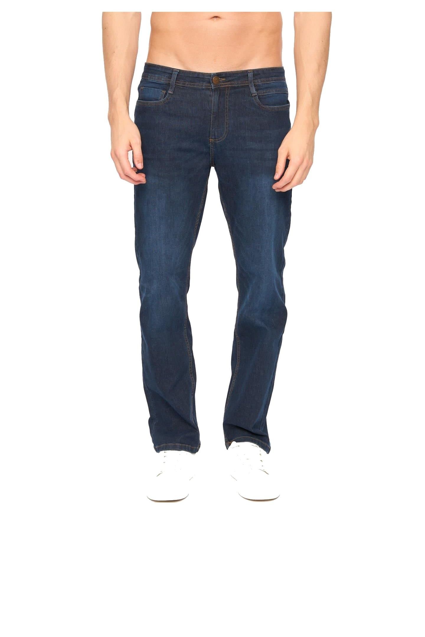 Duck&Cover Duck&Cover Men's Elix Regular Straight Leg Comfort Stretch Denim Jeans in Dark Blue