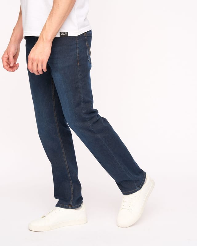 Duck&Cover Duck&Cover Men's Elix Regular Straight Leg Comfort Stretch Denim Jeans in Dark Blue - 3