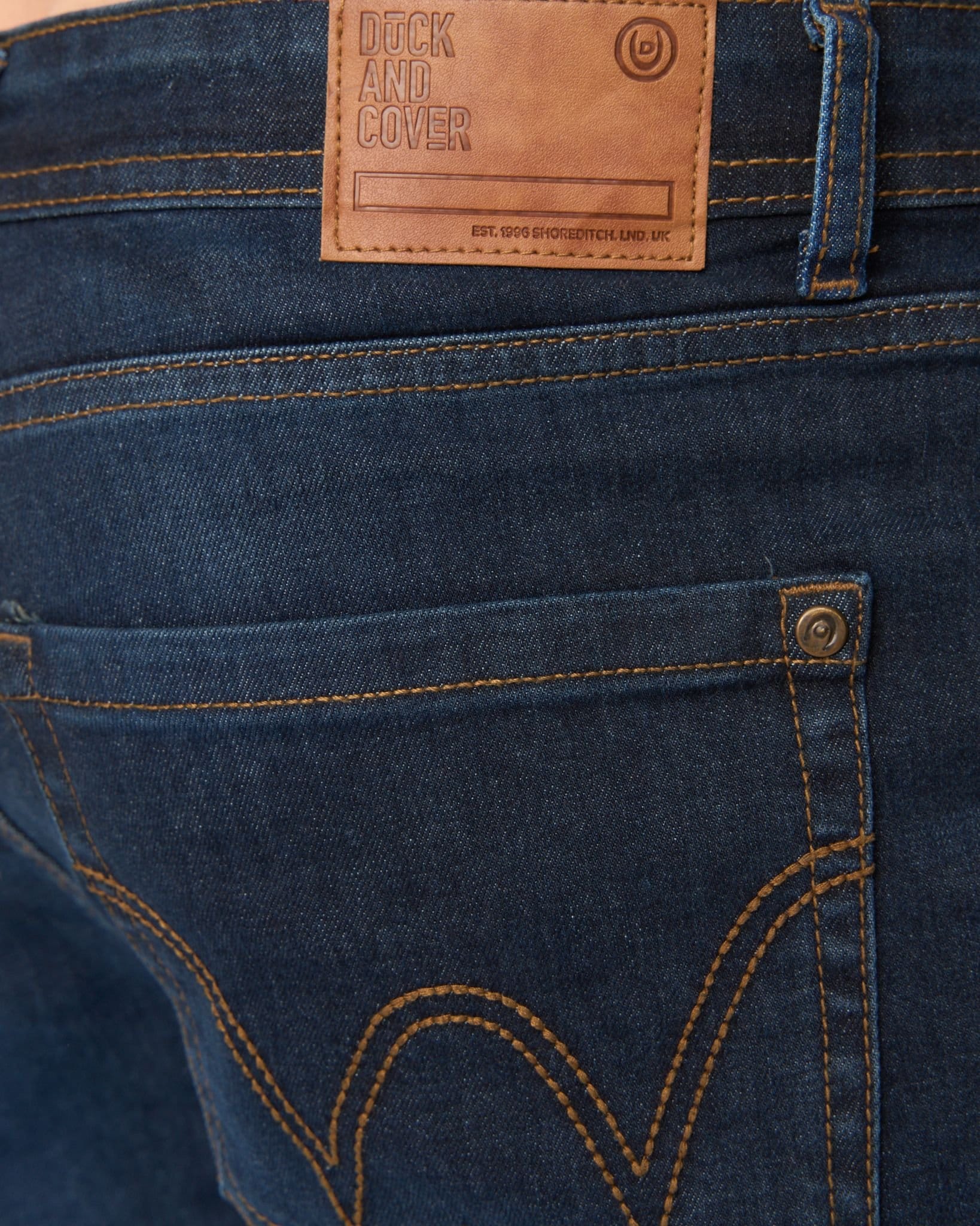 Duck&Cover Duck&Cover Men's Elix Regular Straight Leg Comfort Stretch Denim Jeans in Dark Blue - 4