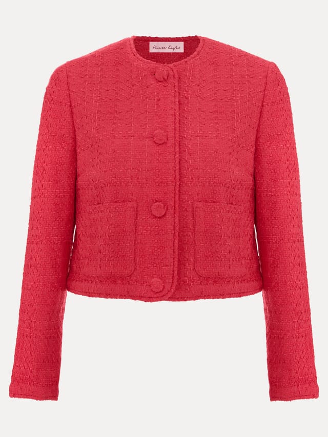 Phase Eight Phase Eight Women's Ripley Boucle Cropped Jacket in Coral - 2