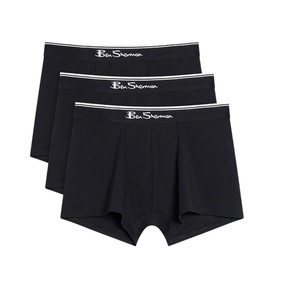 Ben Sherman Ben Sherman Men's Mod Signature Stripes Boxer Shorts (Pack of 3) in Black