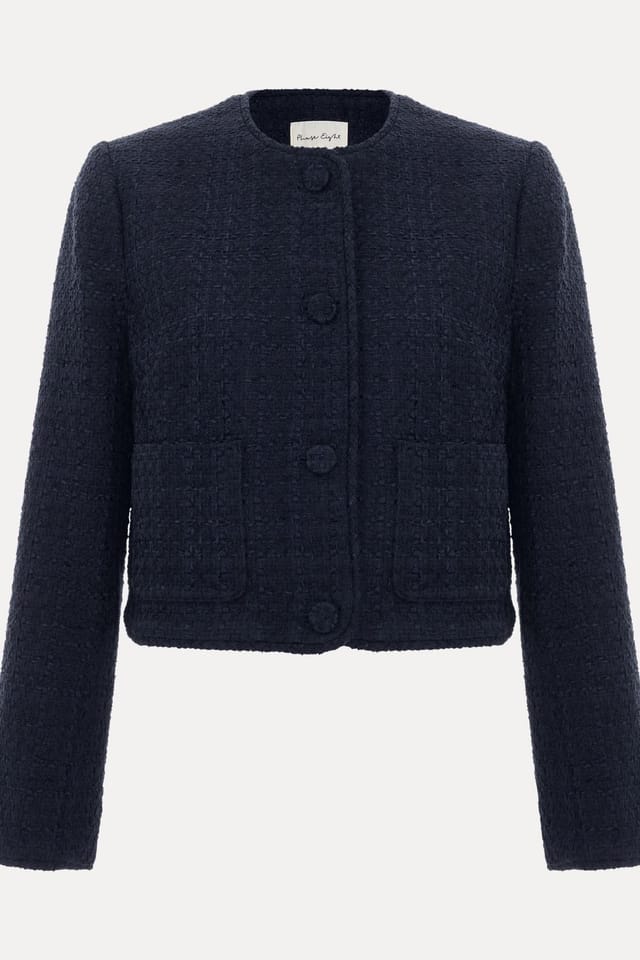 Phase Eight Phase Eight Women's Ripley Boucle Cropped Jacket in Dark Navy - 2