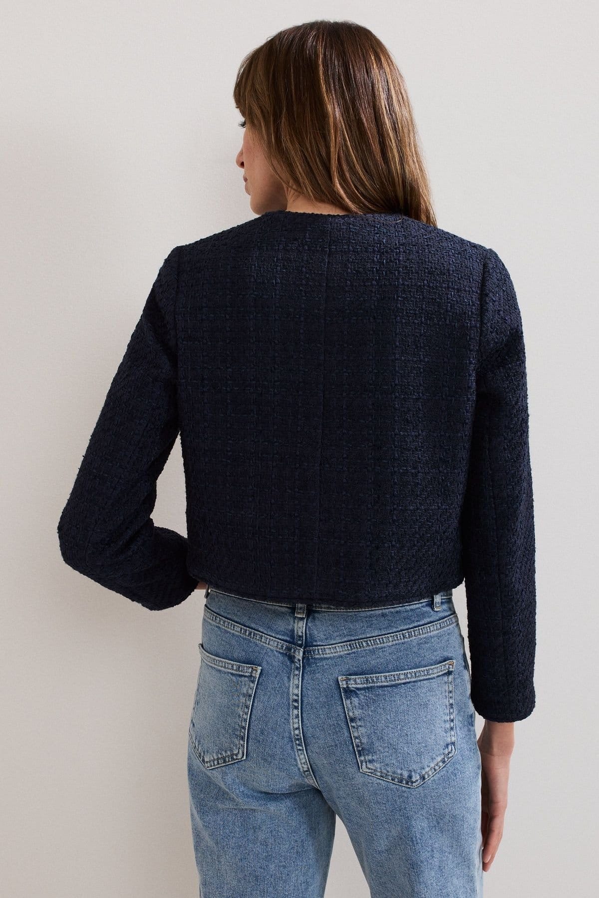 Phase Eight Phase Eight Women's Ripley Boucle Cropped Jacket in Dark Navy - 4
