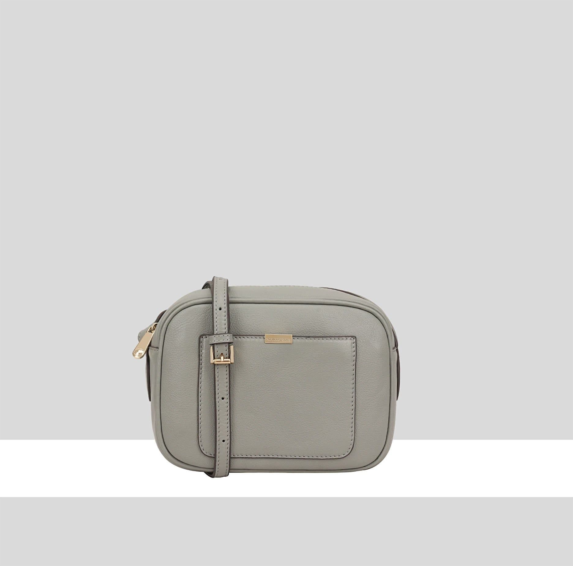 Paul Costelloe Paul Costelloe Dark Grey Genuine Leather Crossbody Bag