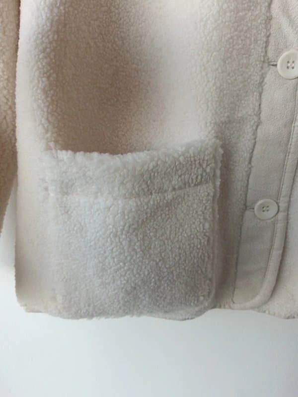 New Look New look - fleece button-up jacket - size 10 - cream