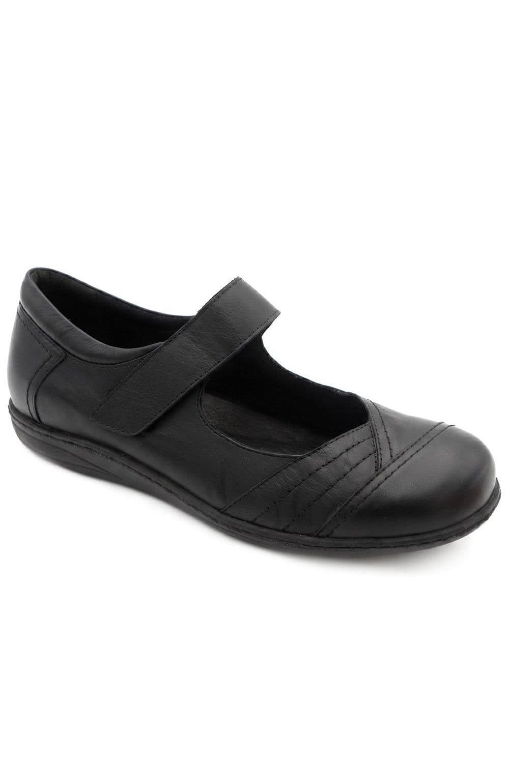 Pavers Pavers Women's Smart Leather Mary Janes in Black - 1