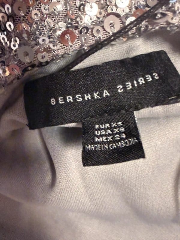 Bershka Silver Sequin Halter Neck Top