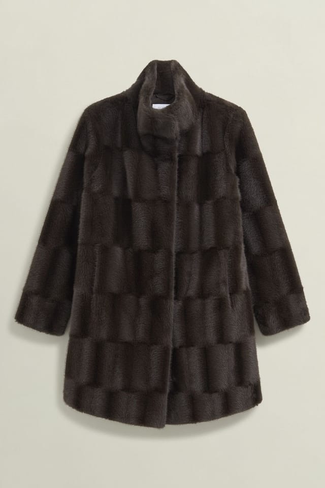 Hobbs London Hobbs London Women's Rosanne Faux Fur Coat in Dark Brown - 2