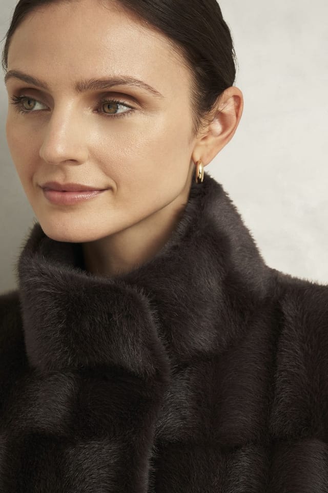 Hobbs London Hobbs London Women's Rosanne Faux Fur Coat in Dark Brown - 3