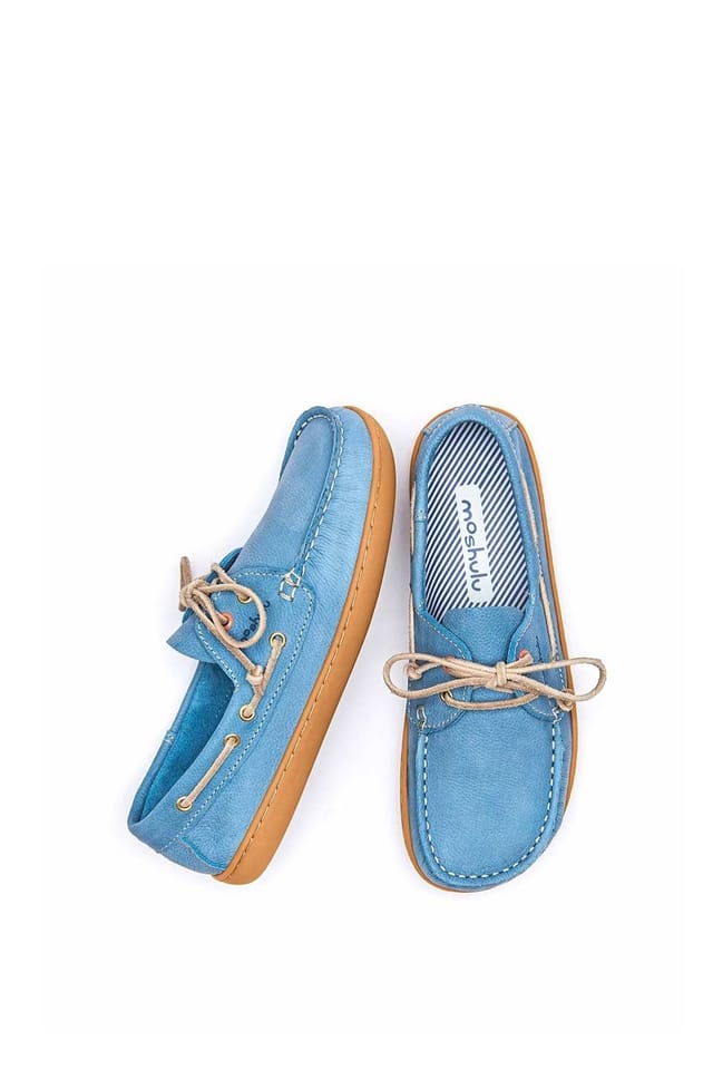 Moshulu Moshulu Women's 'Fowey' Nubuck Boat Shoes in Light Blue - 2