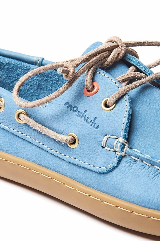 Moshulu Moshulu Women's 'Fowey' Nubuck Boat Shoes in Light Blue - 3
