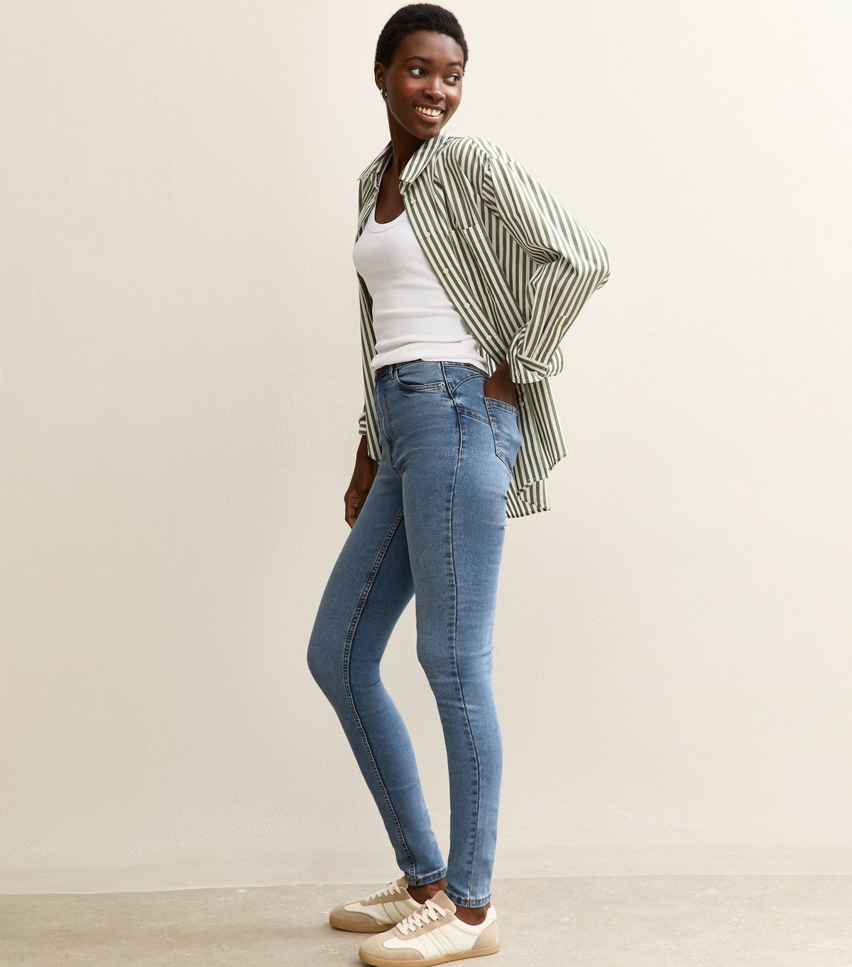 New Look Women's Tall Mid Blue Lift & Shape Skinny Jenna Jeans New Look - 3