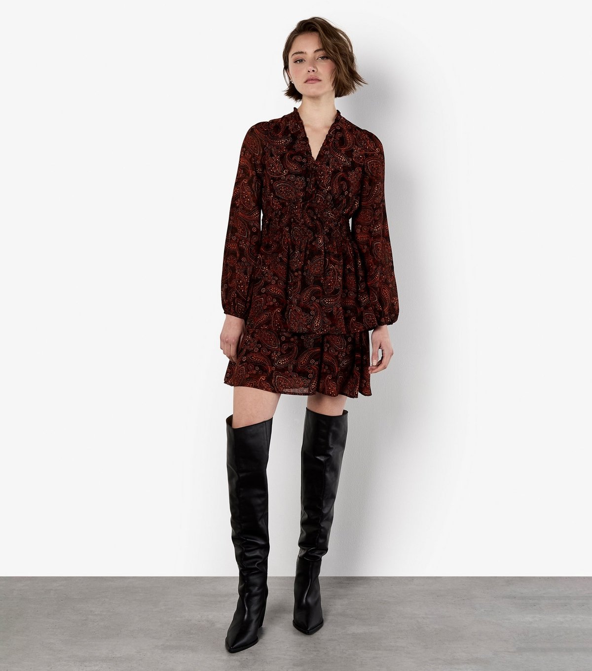 Apricot Women's Orange Paisley Ruffle Mini Dress Apricot New Look - 2