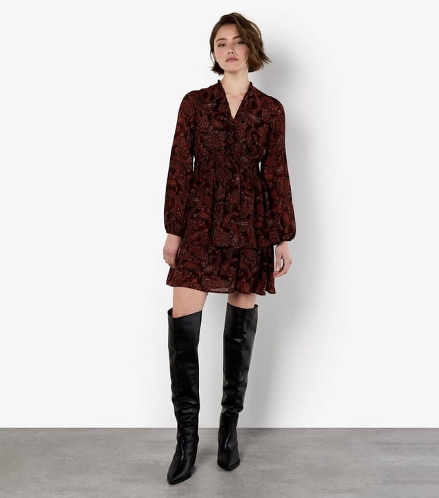 Apricot Women's Orange Paisley Ruffle Mini Dress Apricot New Look - 2