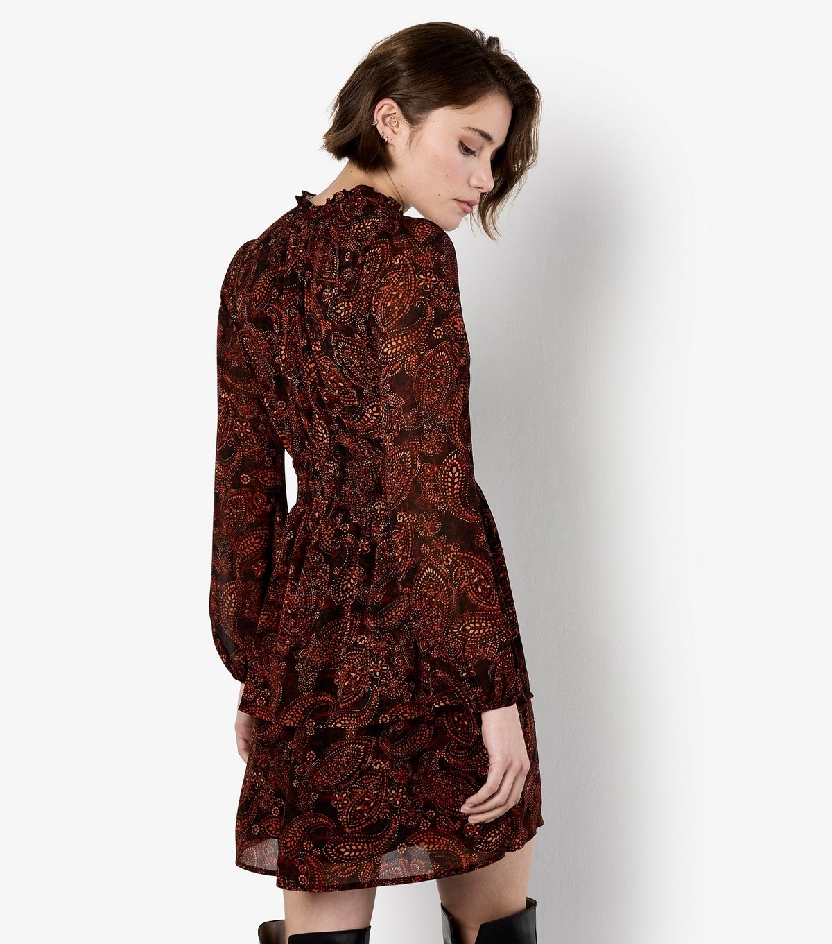 Apricot Women's Orange Paisley Ruffle Mini Dress Apricot New Look - 3