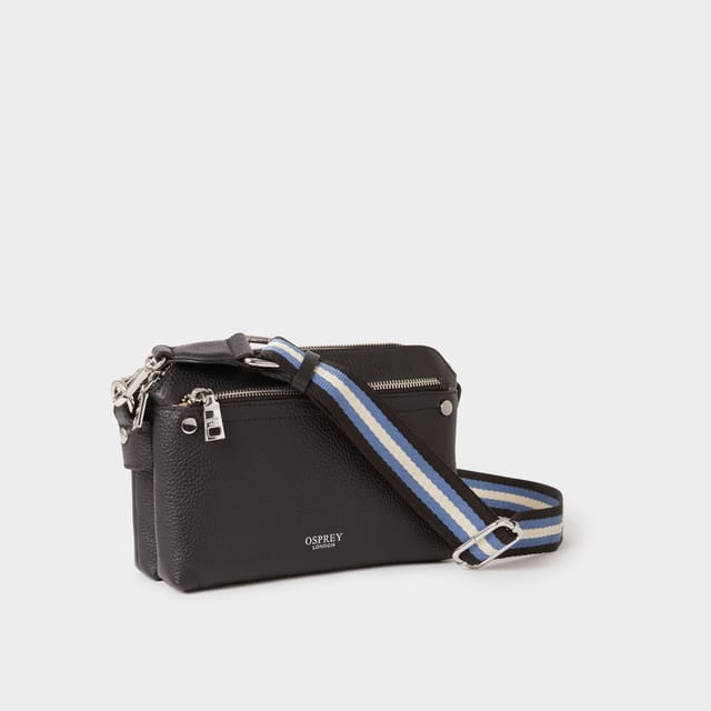 OSPREY LONDON OSPREY LONDON Women's The Stella Leather Crossbody Bag in True Black - 2