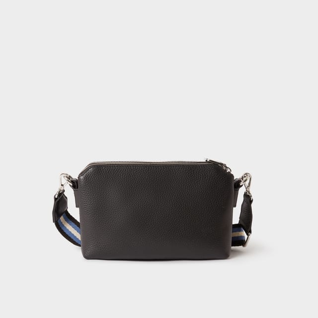 OSPREY LONDON OSPREY LONDON Women's The Stella Leather Crossbody Bag in True Black - 3