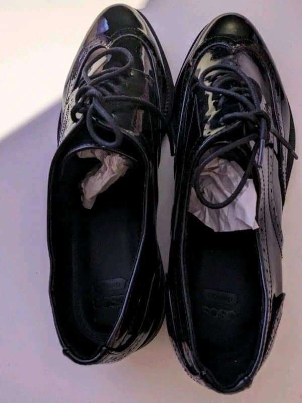 ASOS New Asos Design Flat Lace Up Shoes Black - UK 10 Womens