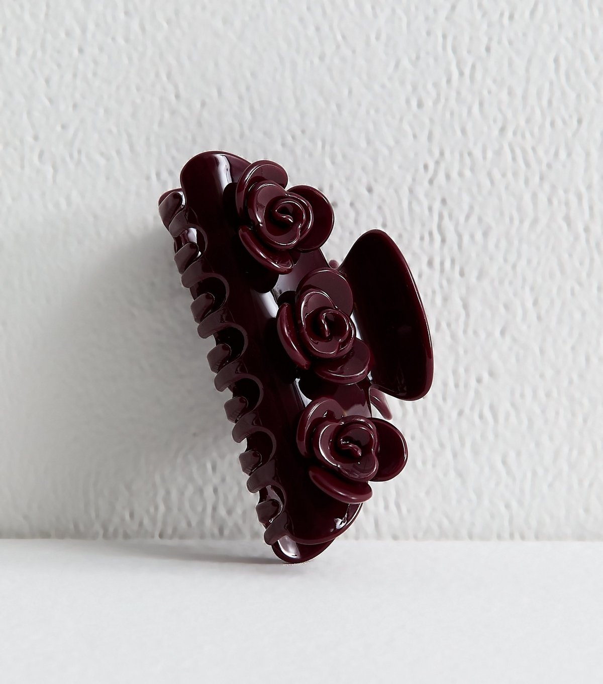 New Look Dark Burgundy Rose Detail Hair Claw Clip New Look - 2